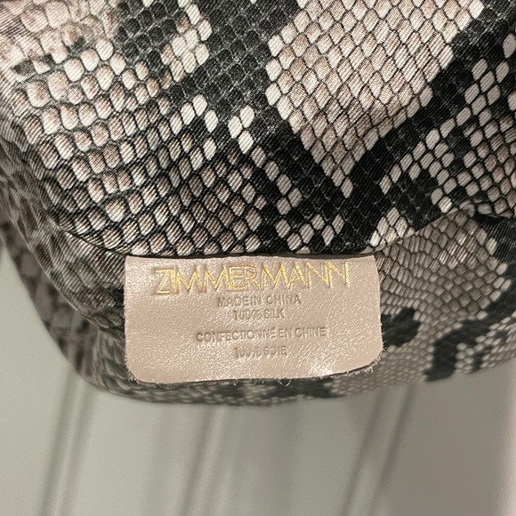 Zimmermann Snakeskin‎ Print Silk Bucket Pouch Bag Drawstring Gold Chain Strap - Picture 4 of 4